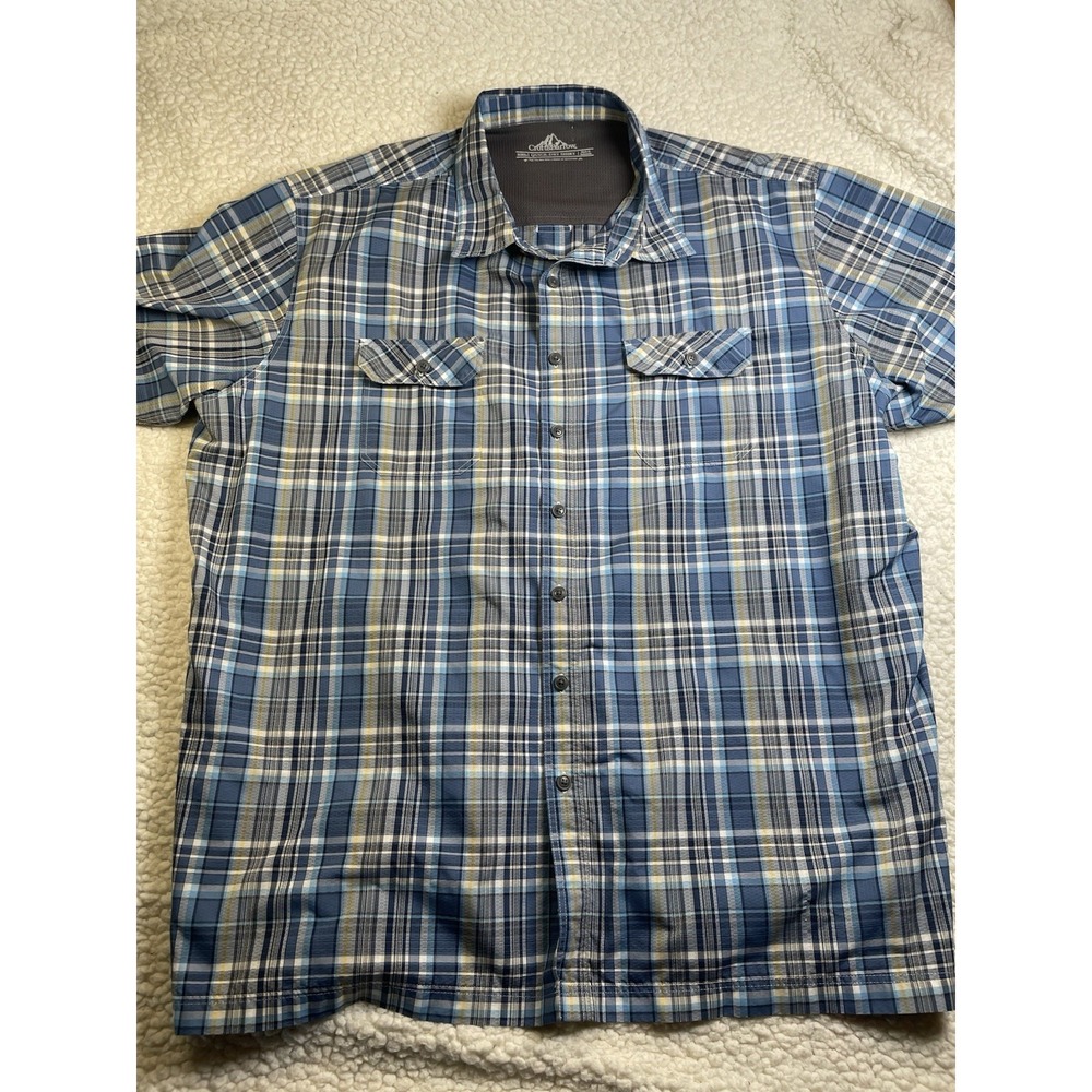 Croft & Barrow Shirt Mens 2XL Quick-Dry Short Sleeve Vented Fishing Outdoor Blue